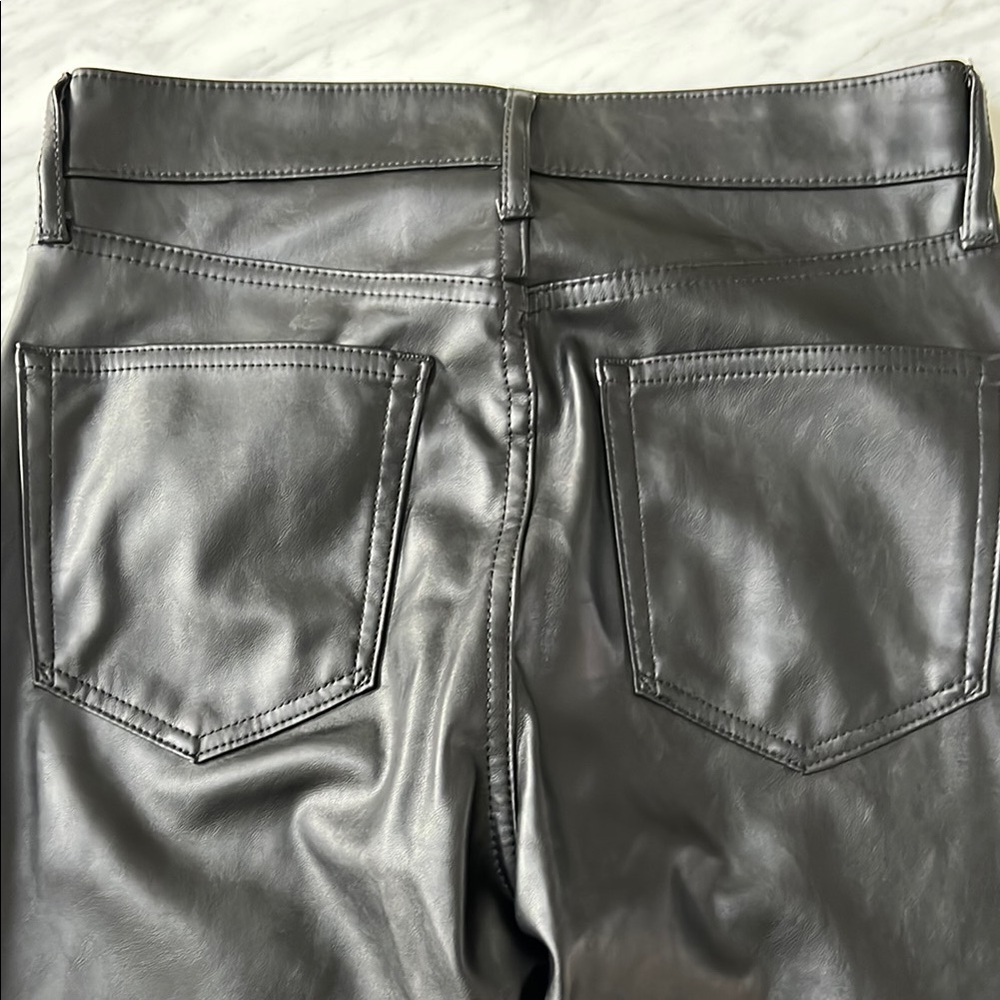 GAP Black Faux Leather Flare Pants - Picture 6 of 11